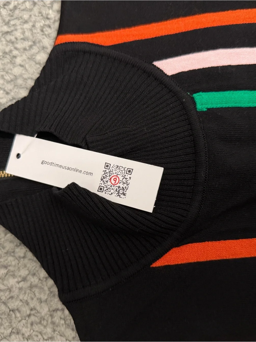 Black Sleeveless Striped Undershirt Dress with Multicolor Stripes